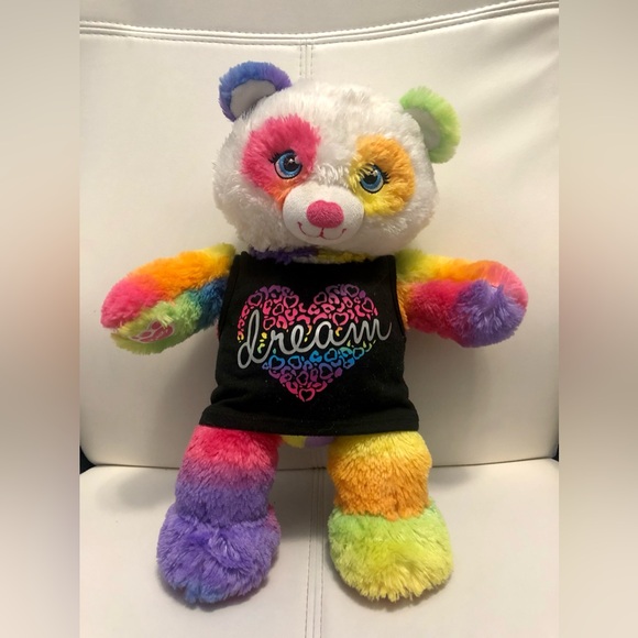 Build a Bear  BAB Rainbow Panda Bear Pop of Color 15" Plush Stuffed Animal Toy - Picture 7 of 8